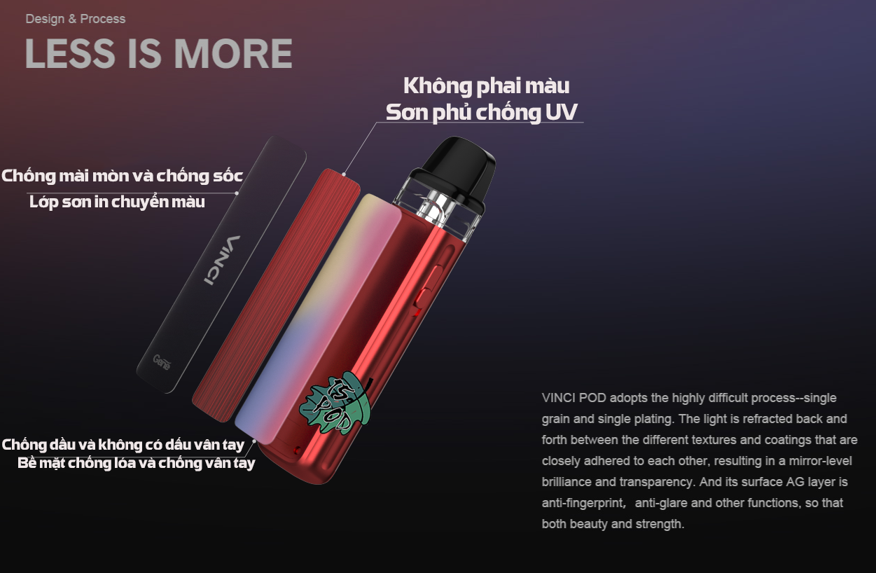 Cấu Tạo Vỏ Ngoài Vinci Pod Voopoo